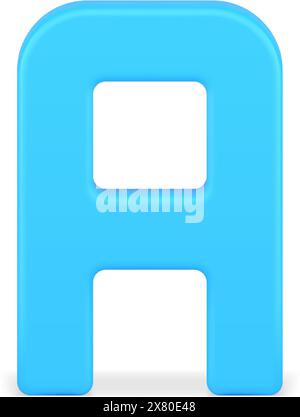 Stilvolles Blau Eine Symbolvorlage für Corporate Branding Identität Logo 3D Icon Vektor Illustration. Trendiger Schriftbuchstabe mit Abzeichen für dekorativen Text Stock Vektor