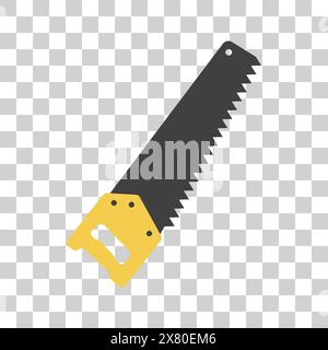 Symbol für Handsäge auf weißem Hintergrund. Stock Vektor