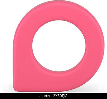 Rosa diagonal platzierte Hochglanzkarte Pin mit Loch 3D Icon Mockup realistische Vektor-Illustration. Positionsschild Kartografie GPS-Navigationsmonitor Stock Vektor