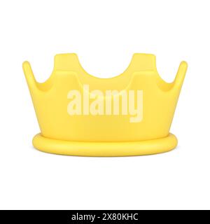 Gelbe Monarchie Krone klassische antike König Königin Kopfschmuck realistische 3D Icon Vektor Illustration. Premium elegante Autorität Schatz königlicher Adel und Stock Vektor