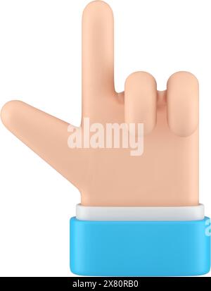 Geschäft männliche Hand blaue Anzug Finger zeigen nach oben Idee Richtung Cursor realistische 3D Icon Vektor Illustration. Angehobener Zeigefinger, Auswahlknopf cl Stock Vektor