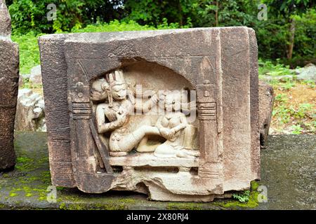 Deopahar, die Hügel der Götter, archäologische Stätte, 10.-11. Jahrhundert, Steinskulptur, Numaligarh, Golaghat District, Assam, Indien, Stockfoto