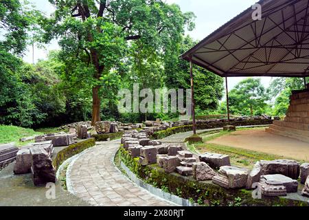 Deopahar, die Hügel der Götter, archäologische Stätte, 10.-11. Jahrhundert, Steinskulptur, Numaligarh, Golaghat District, Assam, Indien, Stockfoto