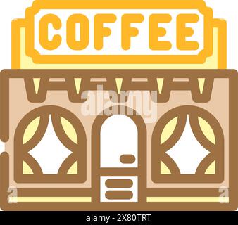 Kaffeehaus Straße Café Farbe Symbol Vektor Illustration Stock Vektor