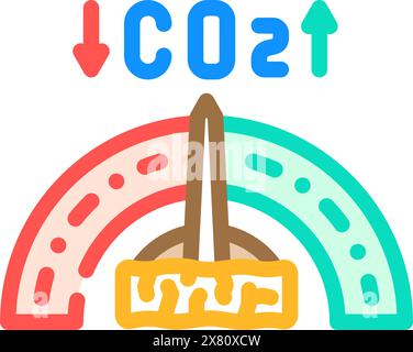 Carbon neutrale Holz Pellets Farbe Symbol Vektor Illustration Stock Vektor