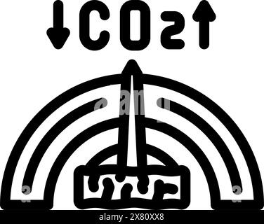 CO2-neutrale Holz Pellets Linie Symbol Vektor Illustration Stock Vektor