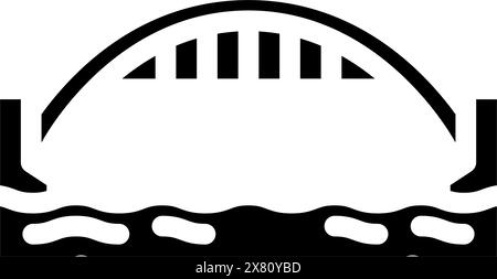 Bogenbrücke Glyphe Symbol Vektor Illustration Stock Vektor