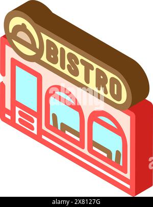 bistro Street Cafe isometrische Icon Vektor Illustration Stock Vektor