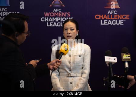 Bangkok, Bangkok, Thailand. Mai 2024. Nualphan Lamsam, die Präsidentin des thailändischen Fußballverbandes, gab den Medien ein Interview nach dem Treffen des 34. AFC-Kongresses im Bangkok Marriott Marquis Queen's Park am 16. Mai 2024. In Bangkok, Thailand. (Kreditbild: © Teera Noisakran/Pacific Press via ZUMA Press Wire) NUR REDAKTIONELLE VERWENDUNG! Nicht für kommerzielle ZWECKE! Stockfoto