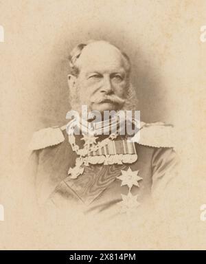 Antikes Bild um 1866 Carte de Visite, Wilhelm I., deutscher Kaiser (1797-1888). Er war ab 1861 König von Preußen und ab 1871 deutscher Kaiser bis zu seinem Tod 1888. QUELLE: ORIGINAL-CDV Stockfoto