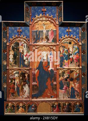 Goncal Peris Sarria, Altar der Heiligen Barbara, 1410-1425, Nationalmuseum für katalanische Kunst, Museu Nacional d’Art de Catalunya, MNAC, Barcelona, Spanien Stockfoto