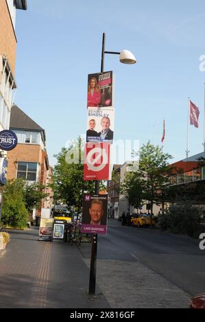 Cpenhagen/Dänemark/22. MAI 2024/ Poster zu den EU-Parlamentswahlen verschiedener dänischer politischer Parteien in Kopenhagen Dänemark. (Foto. Francis Joseph Dean/Dean Pictures) (nicht für kommerzielle Zwecke) Stockfoto