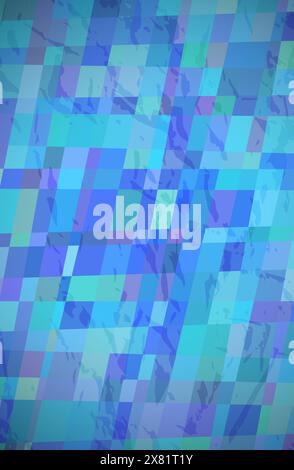 Abstrakter texturierter Hintergrund mit blauen bunten Rechtecken. Design des Banners für Geschichten. Wunderschönes futuristisches, dynamisches geometrisches Muster. Vektorillus Stock Vektor