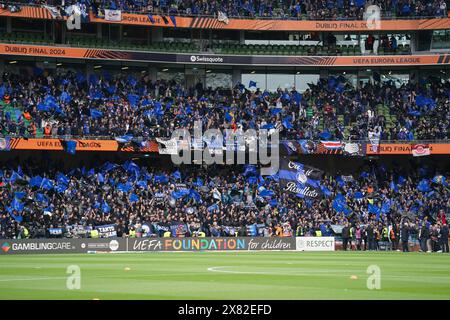 Dublin, Großbritannien. Mai 2024. Atalanta Fans vor dem Atalanta B. C gegen Bayer 04 Leverkusen UEFA Europa League Finale im Aviva Stadium, Dublin, Irland am 22. Mai 2024 Credit: Every Second Media/Alamy Live News Stockfoto