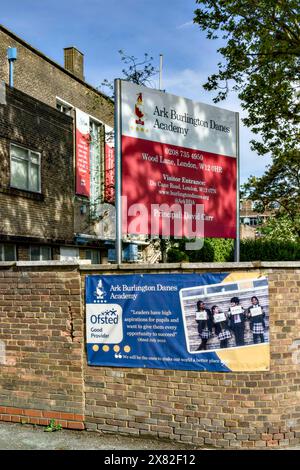 Ark Burlington Danes Academy, Wood Lane, Borough of Hammersmith & Fulham, London, England, Großbritannien Stockfoto