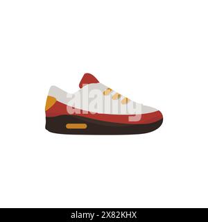 Farbiges Schuhlogo. Sport-Sneakers Vektor. Sneakers einfaches Symbol auf weißem Hintergrund Vektor. Vektorabbildung. Stock Vektor