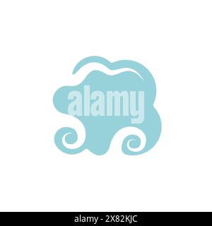 Wolkenvektorsymbol im japanischen Stil. Cloud-Speicher. Blauer Wolkenvektor. Vektorabbildung. Stock Vektor