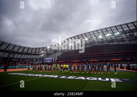 Die Teams stehen im Finale der UEFA Europa League im Aviva Stadium in Dublin an. Bilddatum: Mittwoch, 22. Mai 2024. Stockfoto