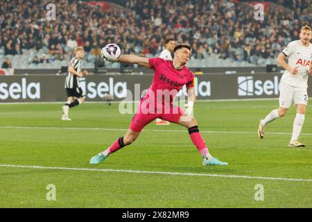 Melbourne, Australien. Mai 2024. Nick Pope von Newcastle United FC in Aktion während des Ausstellungsspiels zwischen Tottenham Hotspur FC und Newcastle United FC auf dem Melbourne Cricket Ground. Newcastle gewann das Spiel im Elfmeterschießen mit 5:4. Quelle: SOPA Images Limited/Alamy Live News Stockfoto