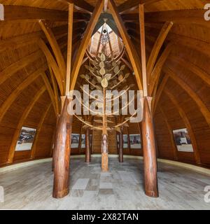 Millennial Memorial Building entworfen von Imre Makovecz, Zalavar, Ungarn Stockfoto