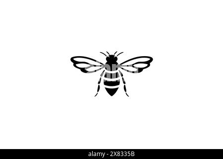 Bee Simple Icon: Vektor-Logo Der Marke Bio-Honig. Stock Vektor