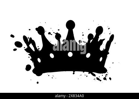 King's Crown: Hip Hop Street Art Vektor mit Grunge Spray Paint Drip und Graffiti Font. Stock Vektor