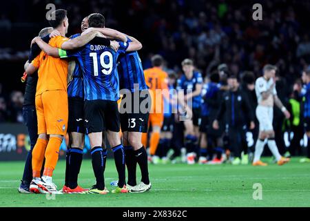 Dublin, Republik Irland. Mai 2024. Atalanta-Spieler feiern den Sieg am Ende des Europa-League-Endspiels 2023/2024 zwischen Atalanta BC und Bayer Leverkusen im Dublin Arena Stadion (Republik Irland) am 22. Mai 2024. Quelle: Insidefoto di andrea staccioli/Alamy Live News Stockfoto