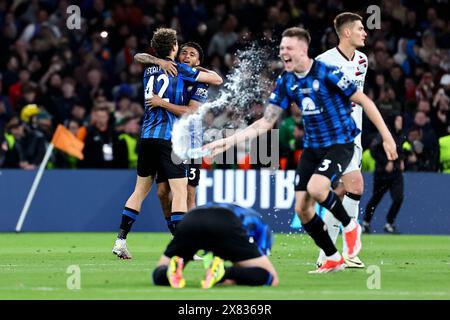 Dublin, Republik Irland. Mai 2024. Atalanta-Spieler feiern den Sieg am Ende des Europa-League-Endspiels 2023/2024 zwischen Atalanta BC und Bayer Leverkusen im Dublin Arena Stadion (Republik Irland) am 22. Mai 2024. Quelle: Insidefoto di andrea staccioli/Alamy Live News Stockfoto