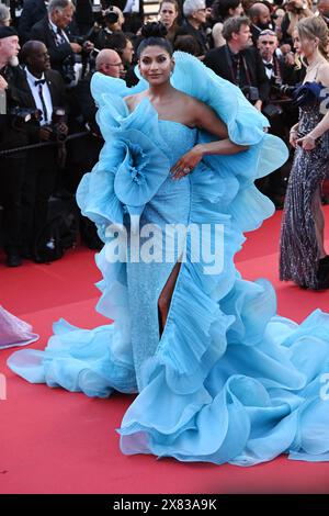 Cannes, Frankreich. Mai 2024. Farhana Bodi besucht die Vorführung des Films „Le Comte de Monte-Cristo“ beim 77. Jährlichen Filmfestival in Cannes im Palais des Festivals. Quelle: Stefanie Rex/dpa/Alamy Live News Stockfoto