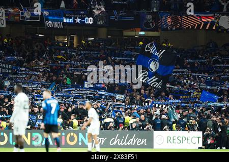 Dublin, Großbritannien. Mai 2024. Die Atalanta Fans während der Atalanta B. C gegen Bayer 04 Leverkusen UEFA Europa League Finale im Aviva Stadium, Dublin, Irland am 22. Mai 2024 Credit: Every Second Media/Alamy Live News Stockfoto