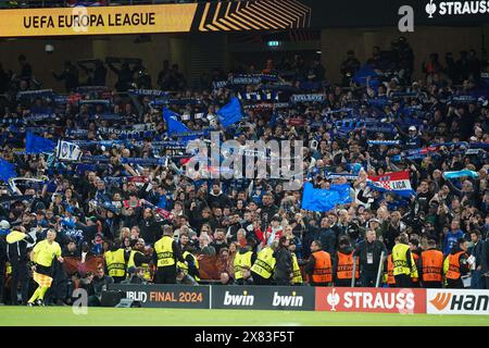 Dublin, Großbritannien. Mai 2024. Die Atalanta Fans während der Atalanta B. C gegen Bayer 04 Leverkusen UEFA Europa League Finale im Aviva Stadium, Dublin, Irland am 22. Mai 2024 Credit: Every Second Media/Alamy Live News Stockfoto