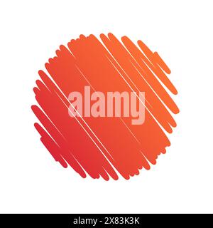 Hintergrundkreis, orangefarbenes abstraktes Scribble. Vektorabbildung Stock Vektor