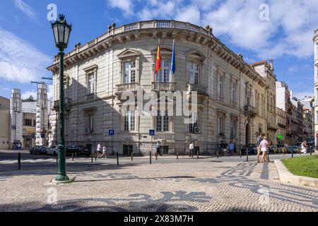 Lisboa, Portugal - 18.09.2023: Gebäude der spanischen Botschaft und des Konsulats im Zentrum von Lissabon in Portugal. Stockfoto