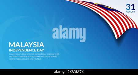 Hintergrund zum Malaysia Unabhängigkeitstag für Präsentation und Bannerdesign Stock Vektor