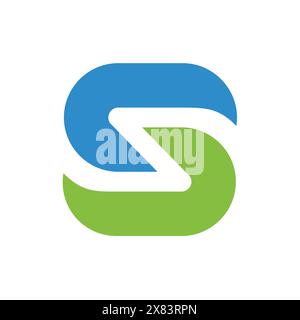 Initial Letter S Logo, Grün und Blau Farbe Letter S Logo Symbol, Vektor Illustration Design Stock Vektor