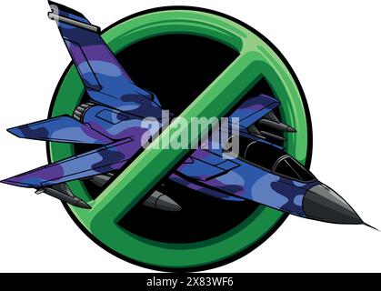 Vektordarstellung des Militärflugzeugs Cartoon. Stock Vektor