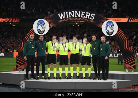 Dublin, Irland. 22. Mai 2024. Schiedsrichter während des Endspiels der UEFA Europa League zwischen Atalanta 3-0 Bayern Leverkusen im Dublin Arena Stadium am 22. Mai 2024 in Dublin, EIRE. Quelle: Maurizio Borsari/AFLO/Alamy Live News Stockfoto