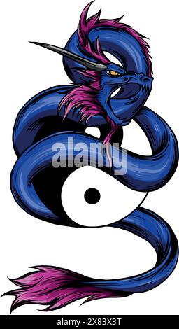 Zeichnung eines bunten Drachen-Vektordesigns Stock Vektor