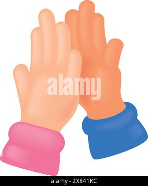 Grußhände, die eine hohe fünf geben Stock Vektor