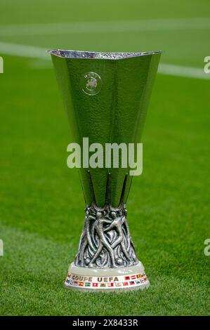 Dublin, Republik Irland. Mai 2024. Die Trophäe der Europa League während des UEFA Europa League Finales 2024 zwischen Atalanta BC und Bayer 04 Leverkusen in der Dublin Arena am 22. Mai 2024 (Foto: Andrew SURMA/ Credit: SIPA USA/Alamy Live News) Stockfoto