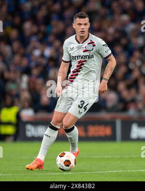 Dublin, Republik Irland. Mai 2024. Granit Xhaka aus Leverkusen beim UEFA Europa League Finale 2024 zwischen Atalanta BC und Bayer 04 Leverkusen in der Dublin Arena am 22. Mai 2024 (Foto: Andrew SURMA/ Credit: SIPA USA/Alamy Live News Stockfoto