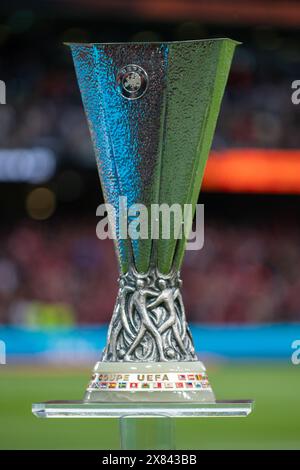 Dublin, Republik Irland. Mai 2024. Die Trophäe der Europa League während des UEFA Europa League Finales 2024 zwischen Atalanta BC und Bayer 04 Leverkusen in der Dublin Arena am 22. Mai 2024 (Foto: Andrew SURMA/ Credit: SIPA USA/Alamy Live News) Stockfoto