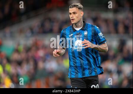 Dublin, Republik Irland. Mai 2024. Gianluca Scamacca von Atalanta während des UEFA Europa League Finales 2024 zwischen Atalanta BC und Bayer 04 Leverkusen in der Dublin Arena in Dublin, Irland am 22. Mai 2024 (Foto: Andrew SURMA/ Credit: SIPA USA/Alamy Live News Stockfoto