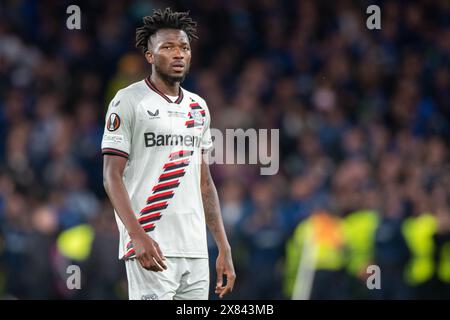 Dublin, Republik Irland. Mai 2024. Edmond Tapsoba aus Leverkusen beim UEFA Europa League Finale 2024 zwischen Atalanta BC und Bayer 04 Leverkusen in der Dublin Arena am 22. Mai 2024 (Foto: Andrew SURMA/ Credit: SIPA USA/Alamy Live News) Stockfoto