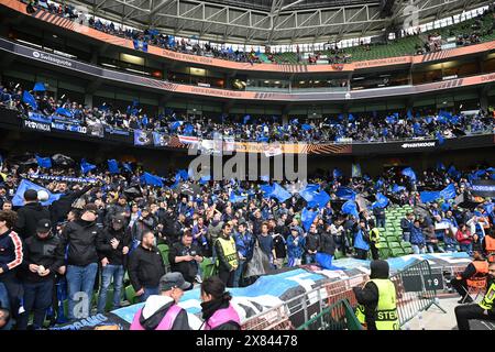 Dublin, Irland. 22. Mai 2024. Supporters (Atalanta) beim Endspiel der UEFA Europa League zwischen Atalanta 3-0 Bayern Leverkusen im Dublin Arena Stadium am 22. Mai 2024 in Dublin, EIRE. Quelle: Maurizio Borsari/AFLO/Alamy Live News Stockfoto