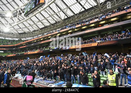 Dublin, Irland. 22. Mai 2024. Supporters (Atalanta) beim Endspiel der UEFA Europa League zwischen Atalanta 3-0 Bayern Leverkusen im Dublin Arena Stadium am 22. Mai 2024 in Dublin, EIRE. Quelle: Maurizio Borsari/AFLO/Alamy Live News Stockfoto