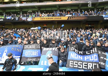Dublin, Irland. 22. Mai 2024. Supporters (Atalanta) beim Endspiel der UEFA Europa League zwischen Atalanta 3-0 Bayern Leverkusen im Dublin Arena Stadium am 22. Mai 2024 in Dublin, EIRE. Quelle: Maurizio Borsari/AFLO/Alamy Live News Stockfoto