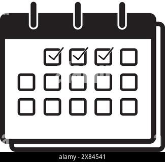 Einfaches, flaches Kalenderzeilensymbol. Terminplan und Coworking-Konzept. Stock Vektor