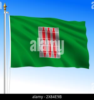 Umbrien, wehende Flagge der Region, Region Umbriens, italienische Republik, Vektorillustration Stock Vektor