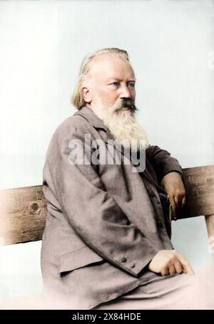 Johannes Brahms Porträt. Vor 1897. Von Rudolf Krziwanek. Stockfoto